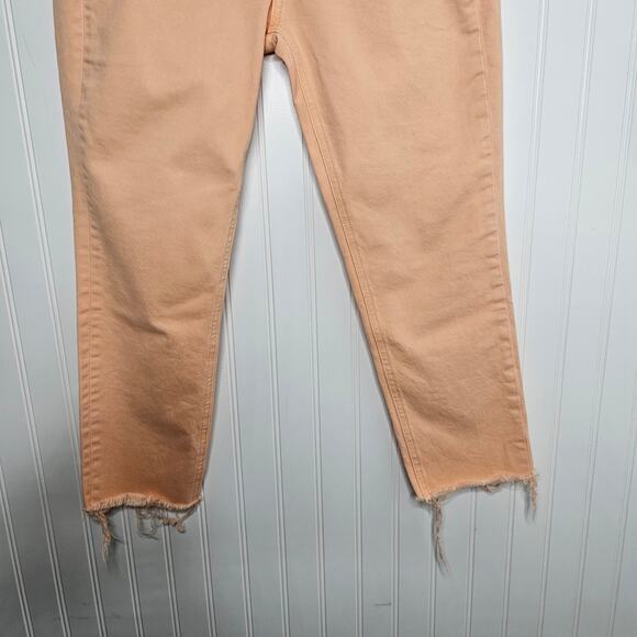 rag & bone Womens Prairie Sun High Rise Skinny Jeans Size 26 Raw Hem Ankle Peach - Picture 4 of 9